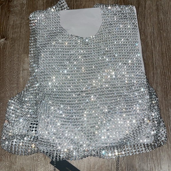 HOUSE OF HARLOW 1960 Rhinestone Vest- NEW - Picture 7 of 9